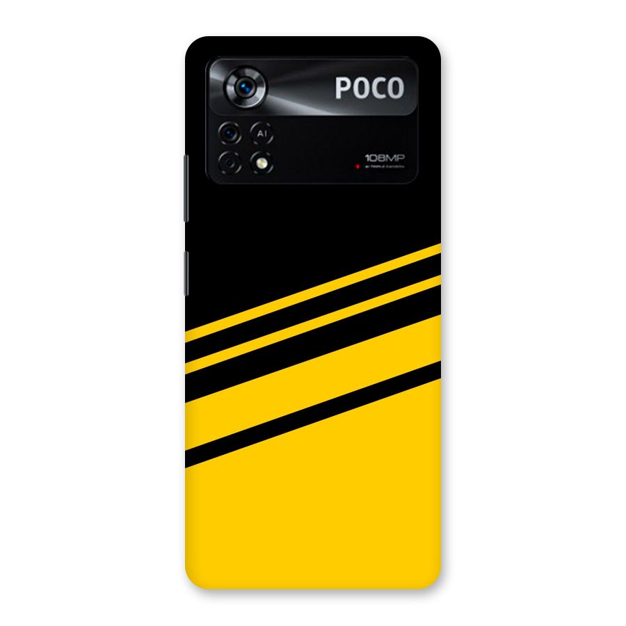 Slant Yellow Stripes Back Case for Poco X4 Pro 5G