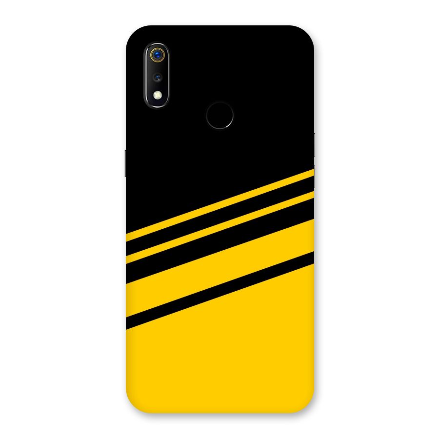 Slant Yellow Stripes Back Case for Realme 3
