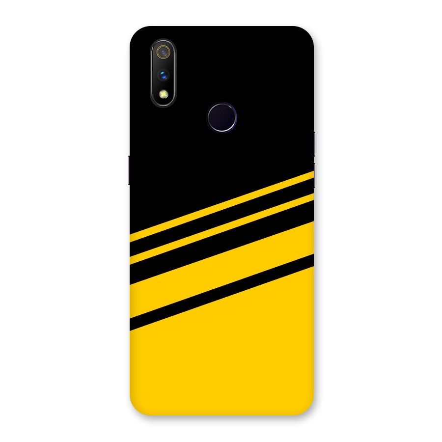 Slant Yellow Stripes Back Case for Realme 3 Pro
