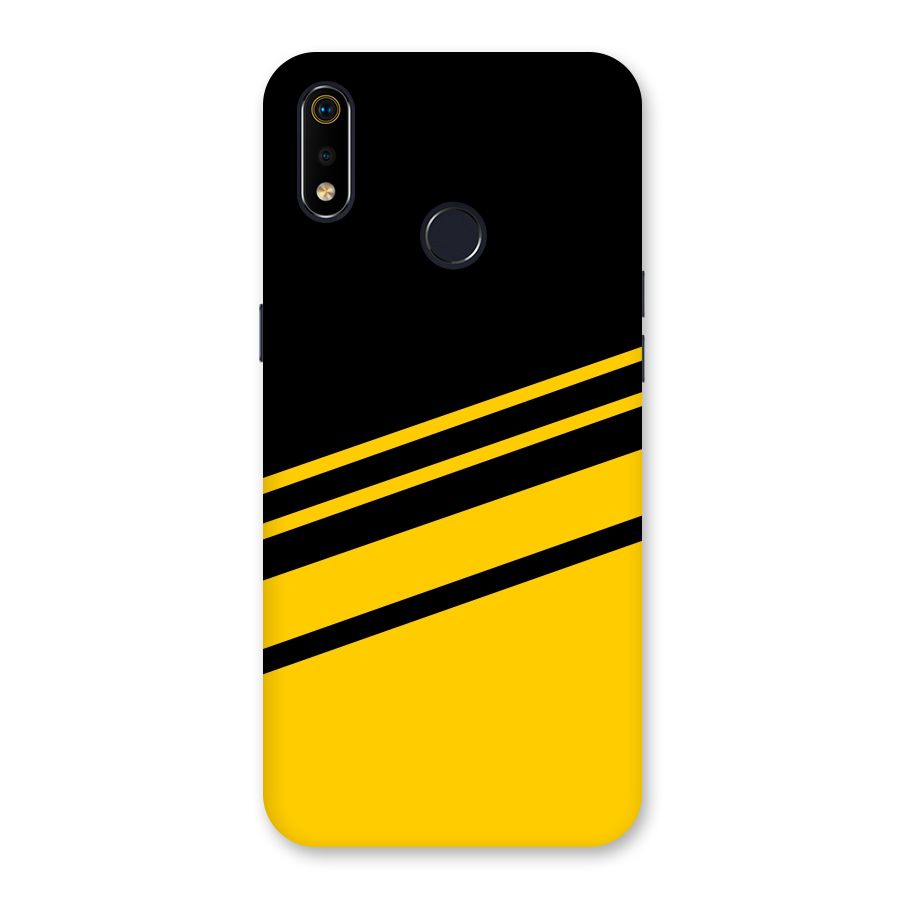 Slant Yellow Stripes Back Case for Realme 3i