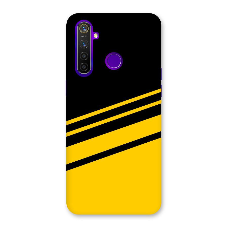 Slant Yellow Stripes Back Case for Realme 5 Pro