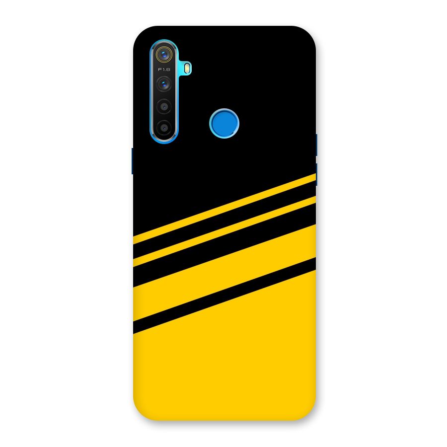 Slant Yellow Stripes Back Case for Realme 5s
