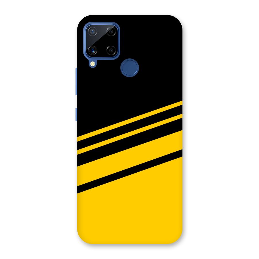 Slant Yellow Stripes Back Case for Realme C15