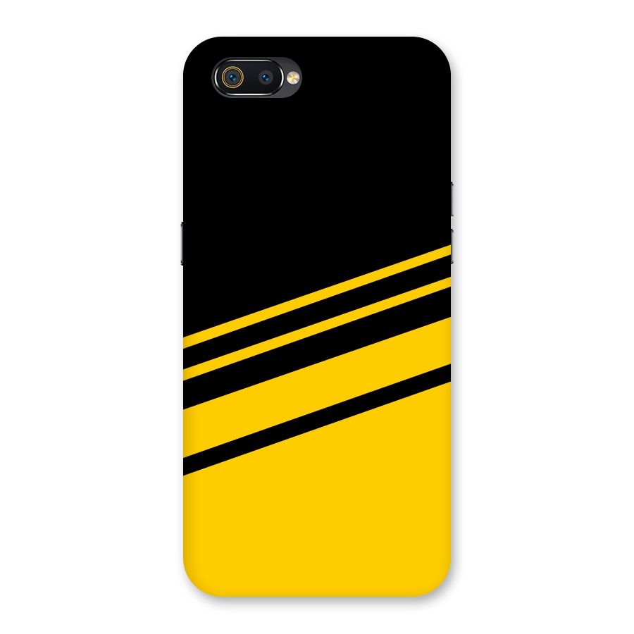 Slant Yellow Stripes Back Case for Realme C2