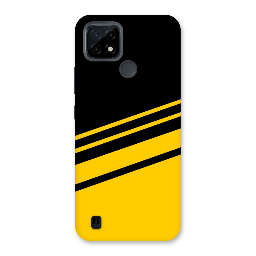 Slant Yellow Stripes Back Case for Realme C21