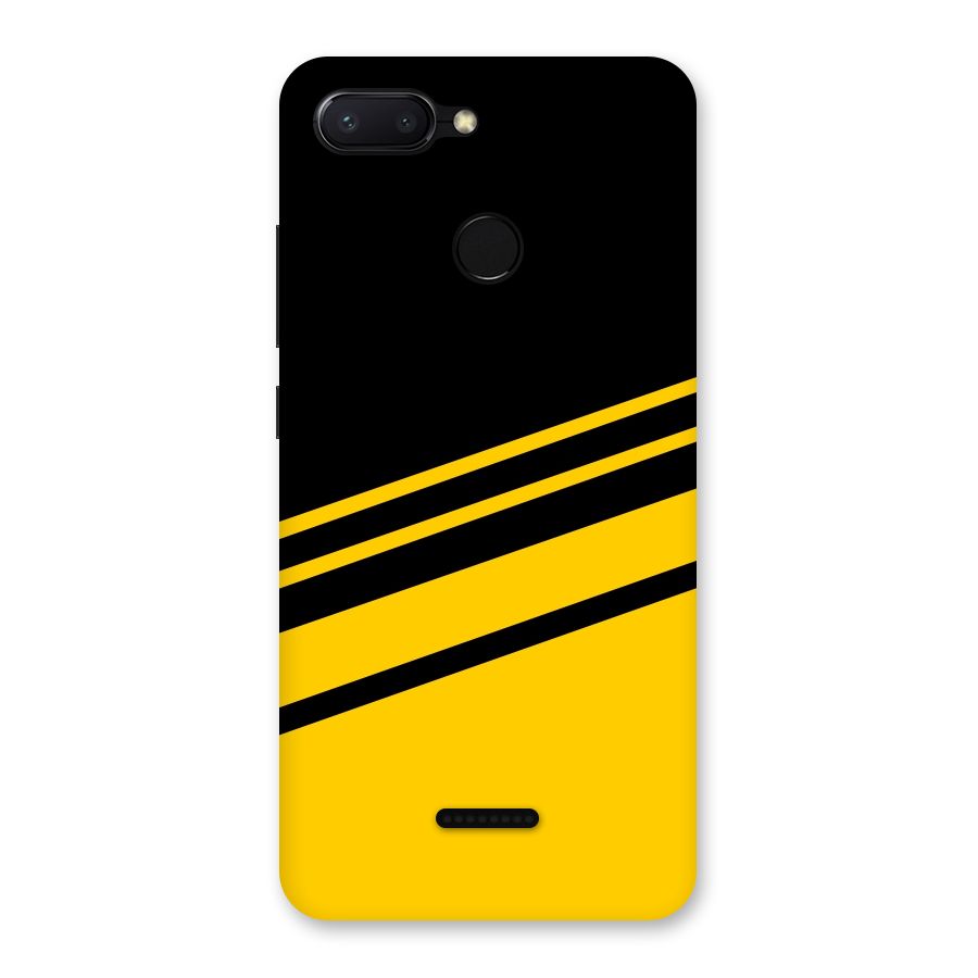 Slant Yellow Stripes Back Case for Redmi 6