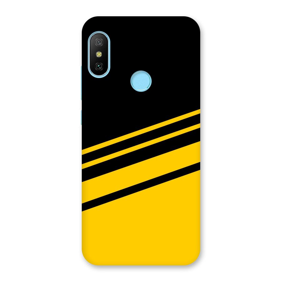 Slant Yellow Stripes Back Case for Redmi 6 Pro