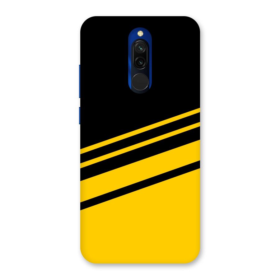 Slant Yellow Stripes Back Case for Redmi 8