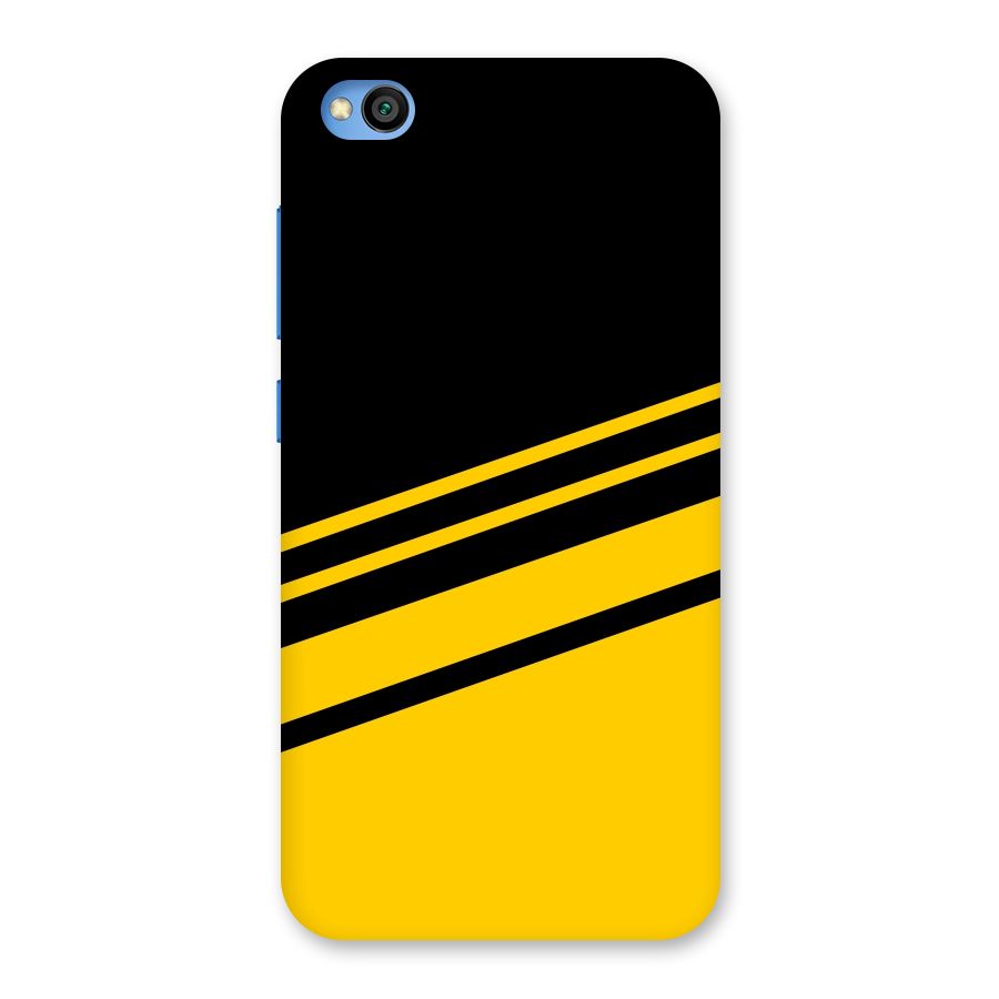 Slant Yellow Stripes Back Case for Redmi Go