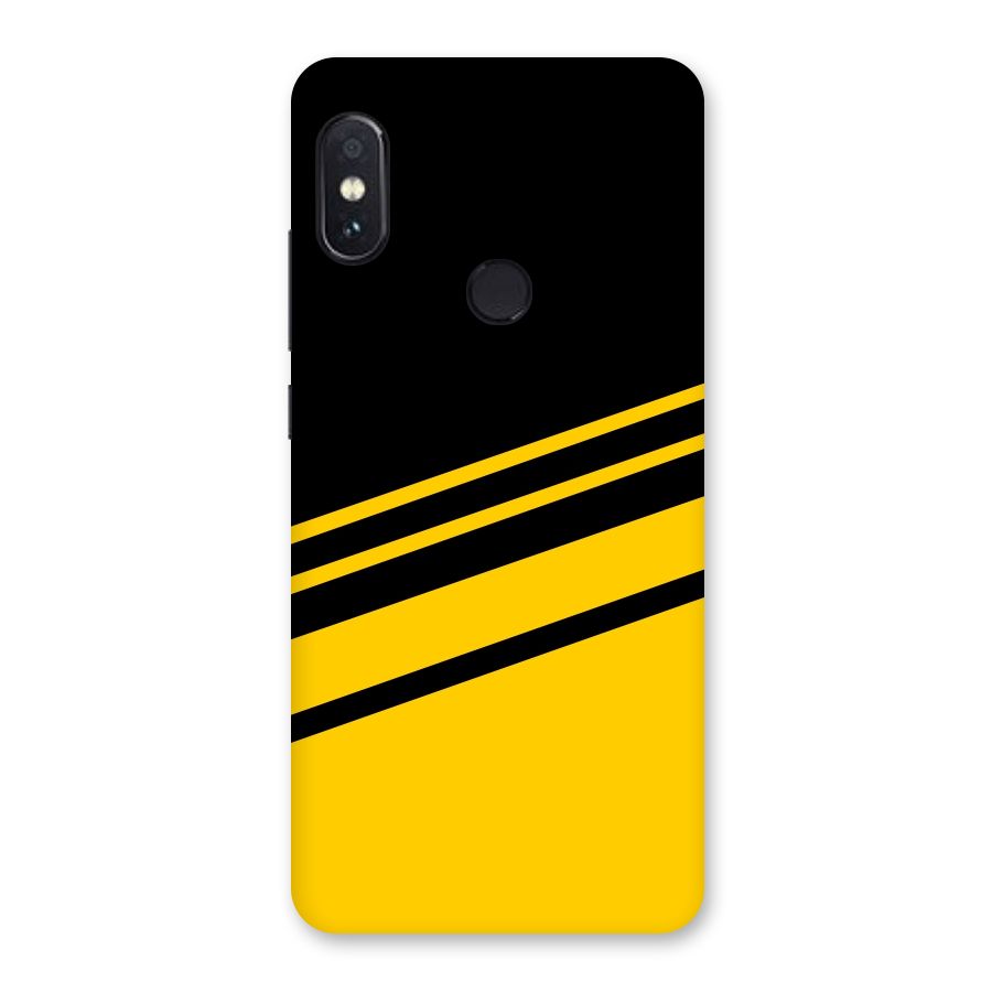 Slant Yellow Stripes Back Case for Redmi Note 5 Pro