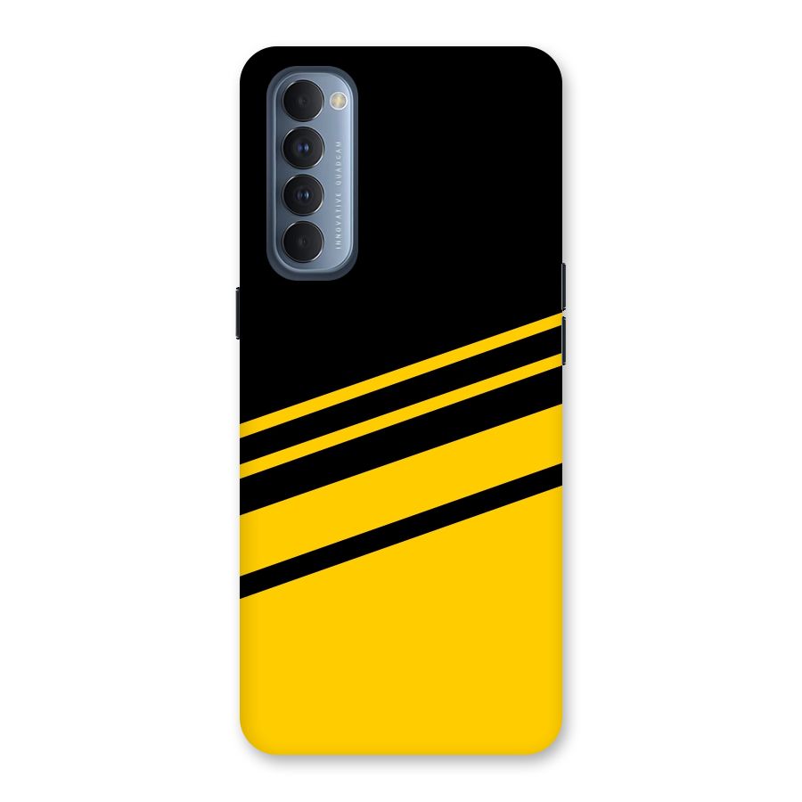 Slant Yellow Stripes Back Case for Reno4 Pro