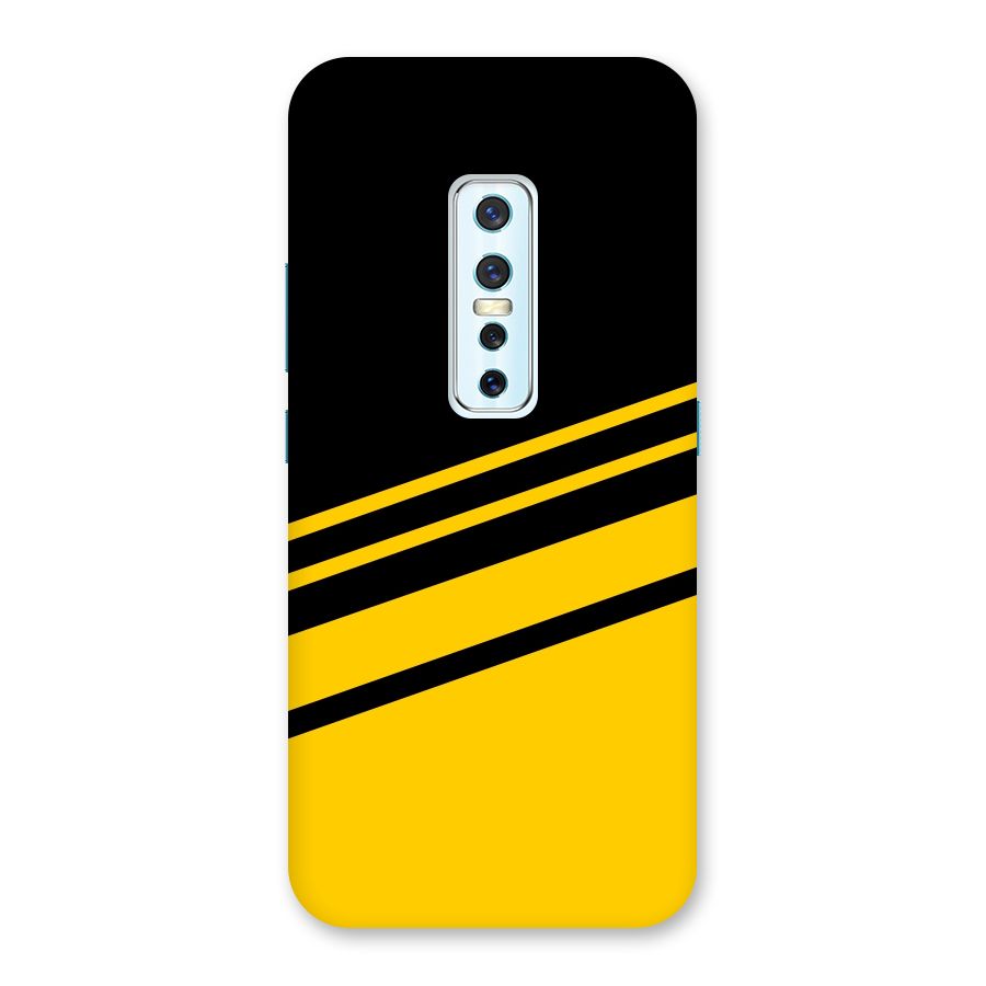 Slant Yellow Stripes Back Case for Vivo V17 Pro