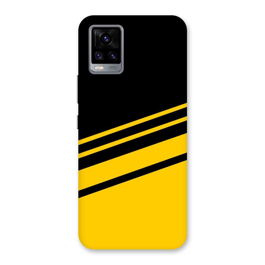Slant Yellow Stripes Back Case for Vivo V20