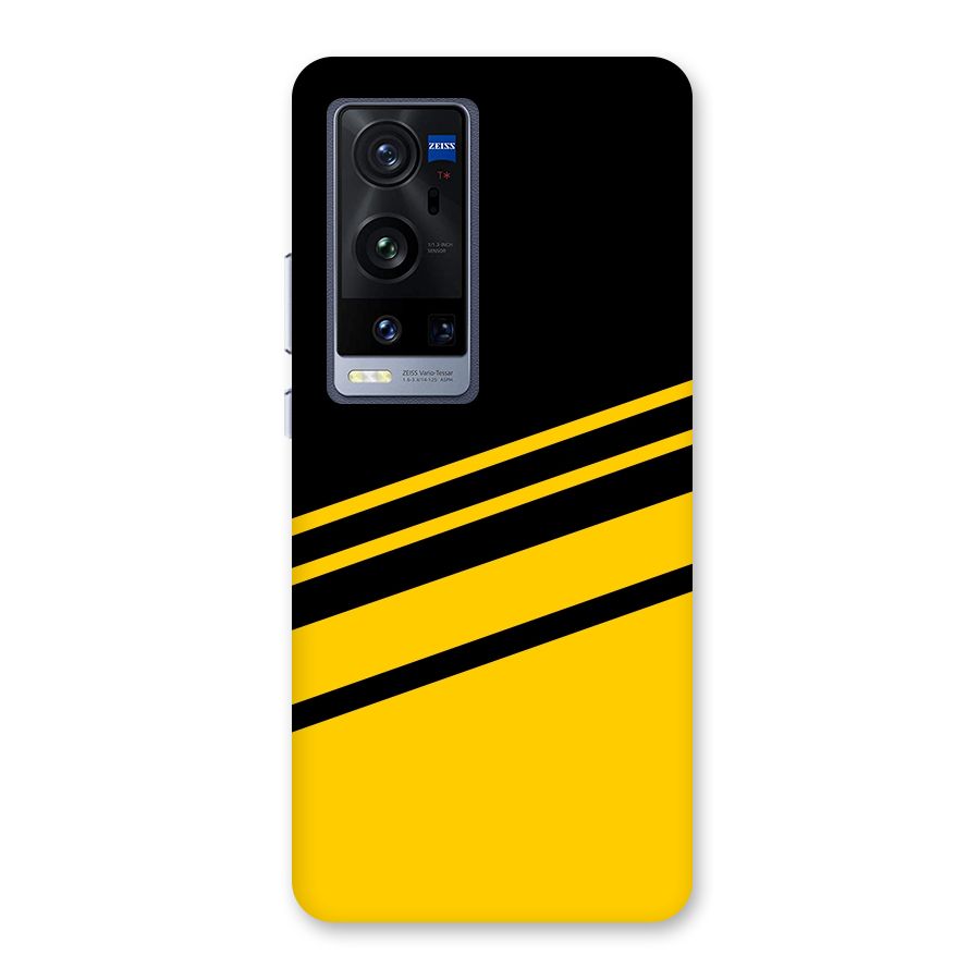 Slant Yellow Stripes Back Case for Vivo X60 Pro Plus