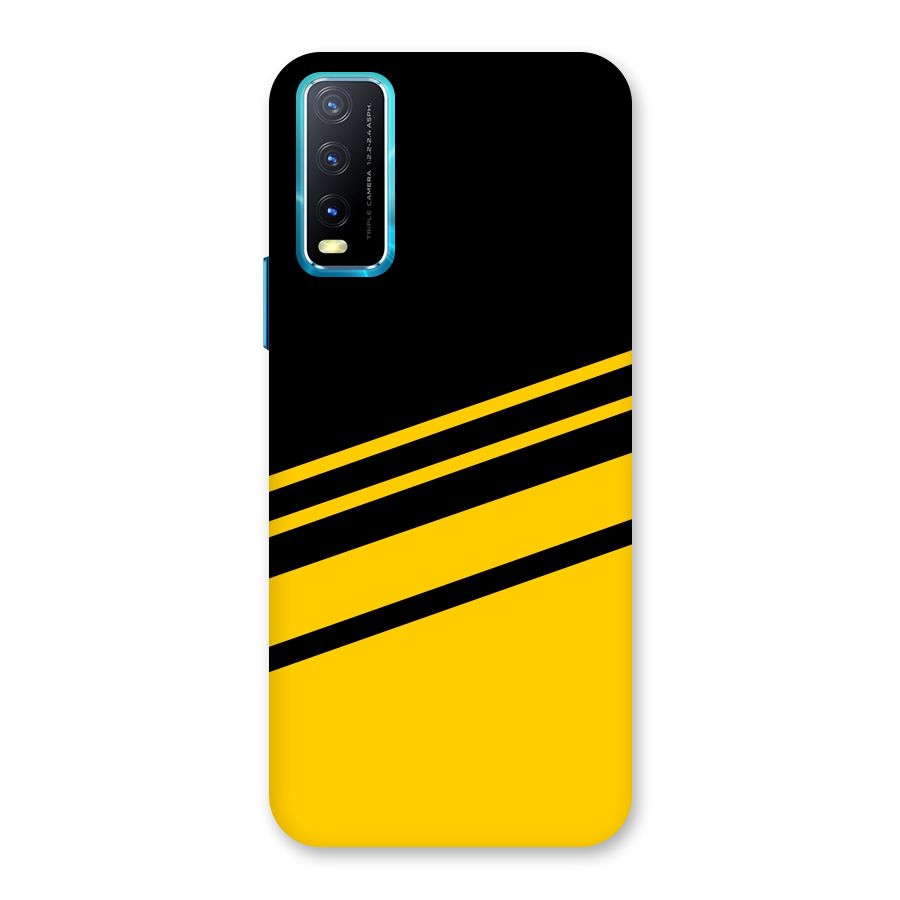 Slant Yellow Stripes Back Case for Vivo Y20