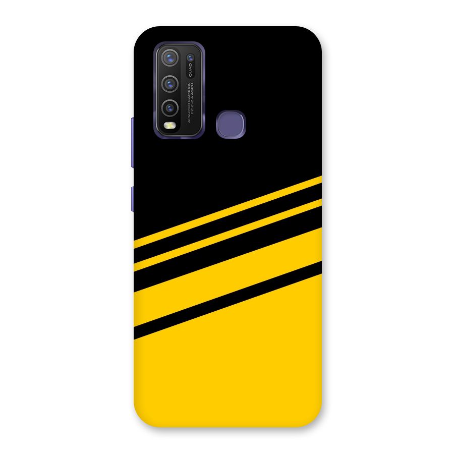 Slant Yellow Stripes Back Case for Vivo Y30