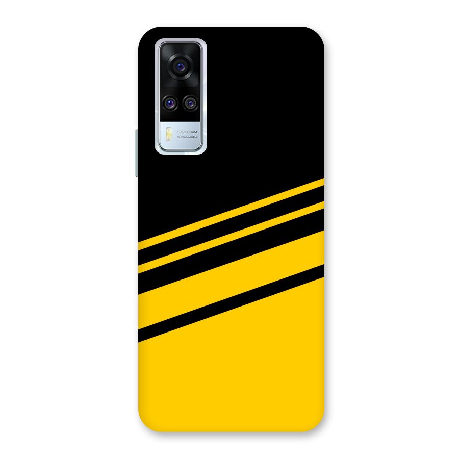 Slant Yellow Stripes Back Case for Vivo Y31
