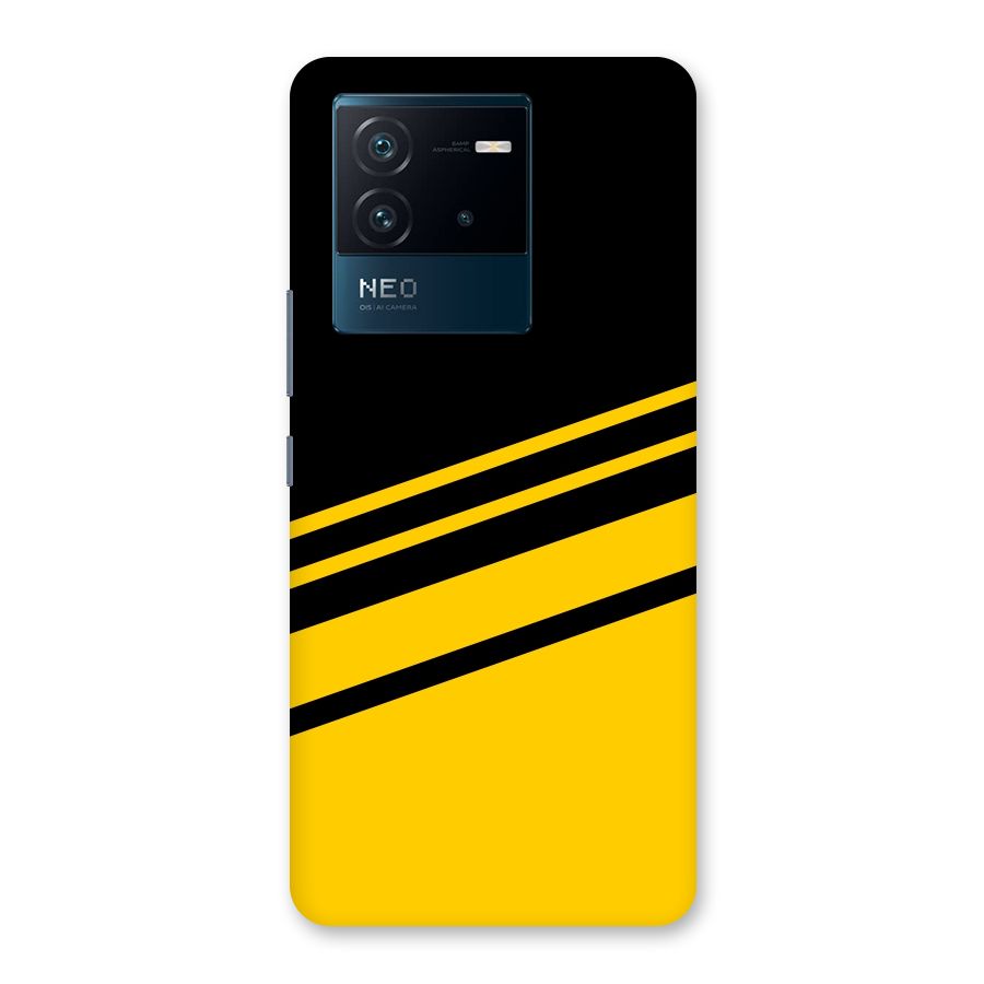 Slant Yellow Stripes Back Case for Vivo iQOO Neo 6 5G