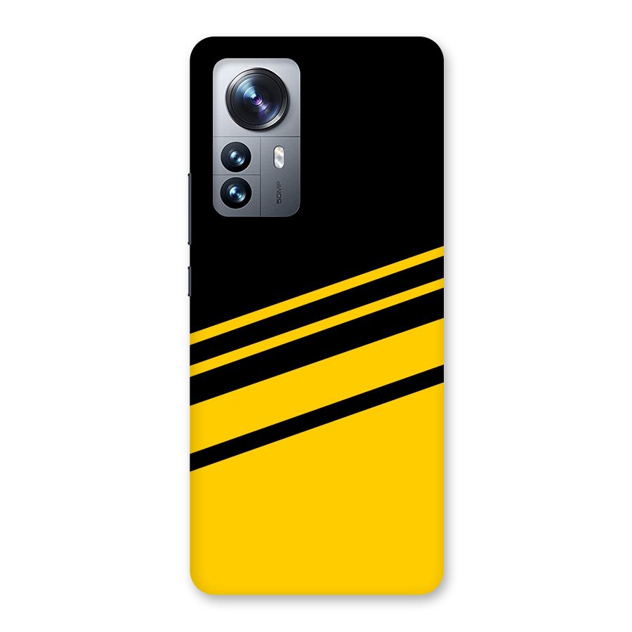 Slant Yellow Stripes Back Case for Xiaomi 12 Pro