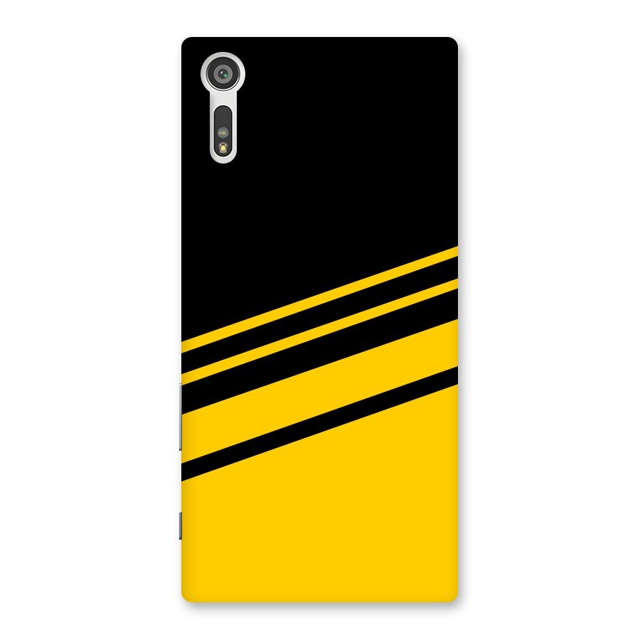 Slant Yellow Stripes Back Case for Xperia XZ