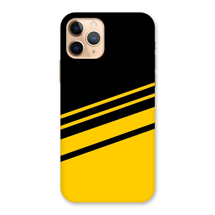 Slant Yellow Stripes Back Case for iPhone 11 Pro