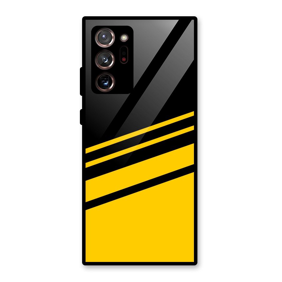Slant Yellow Stripes Glass Back Case for Galaxy Note 20 Ultra