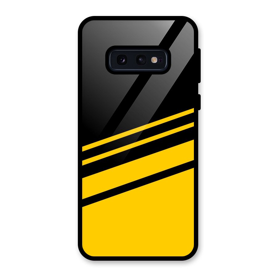 Slant Yellow Stripes Glass Back Case for Galaxy S10e