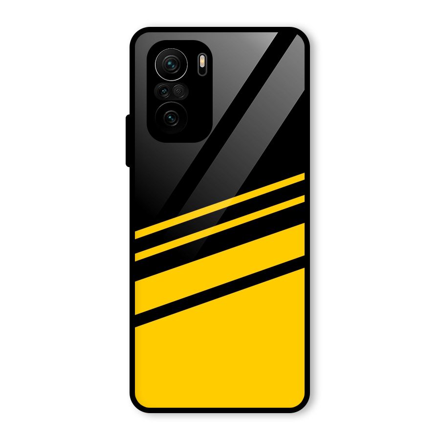 Slant Yellow Stripes Glass Back Case for Mi 11X Pro