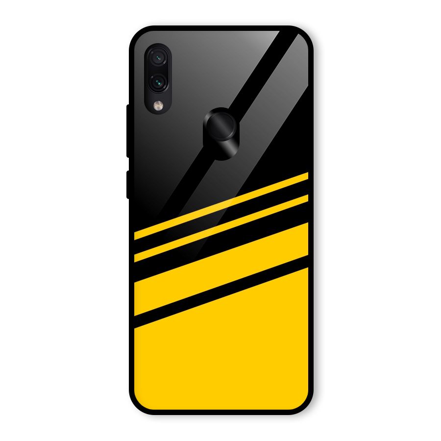 Slant Yellow Stripes Glass Back Case for Redmi Note 7S