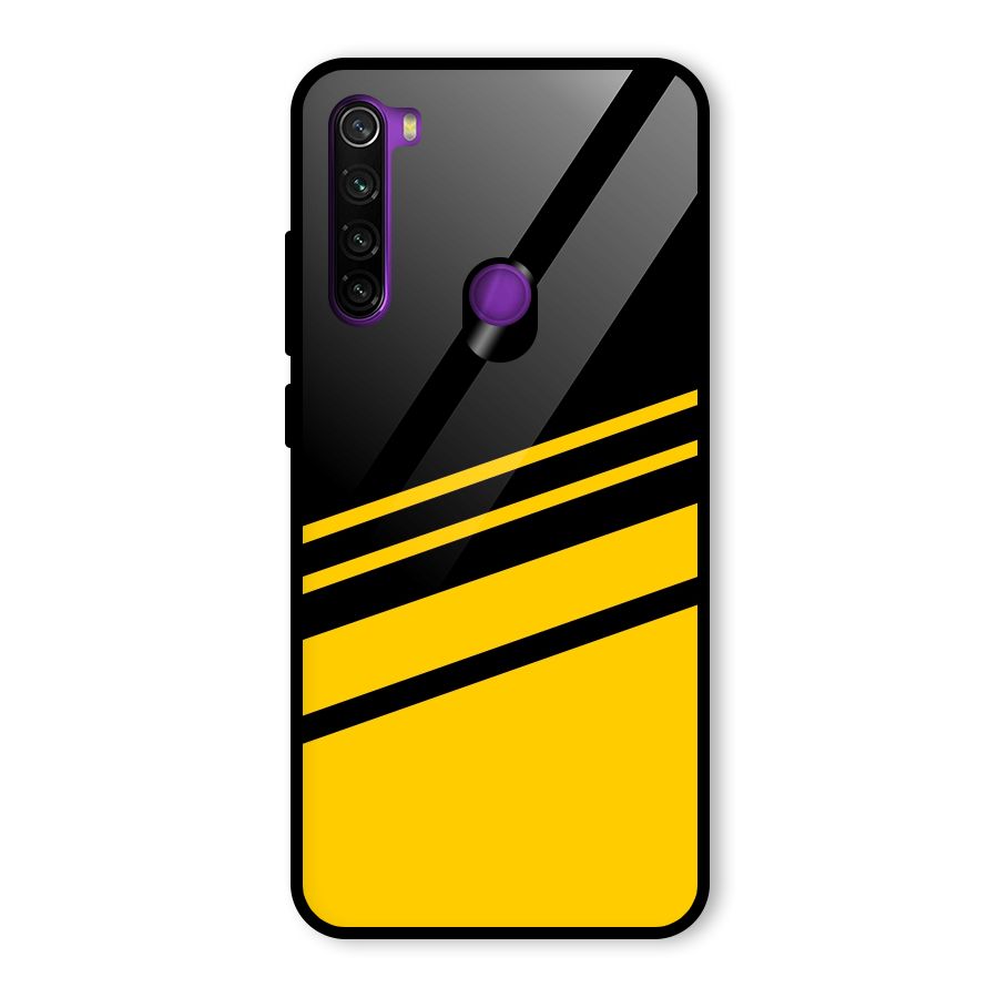 Slant Yellow Stripes Glass Back Case for Redmi Note 8
