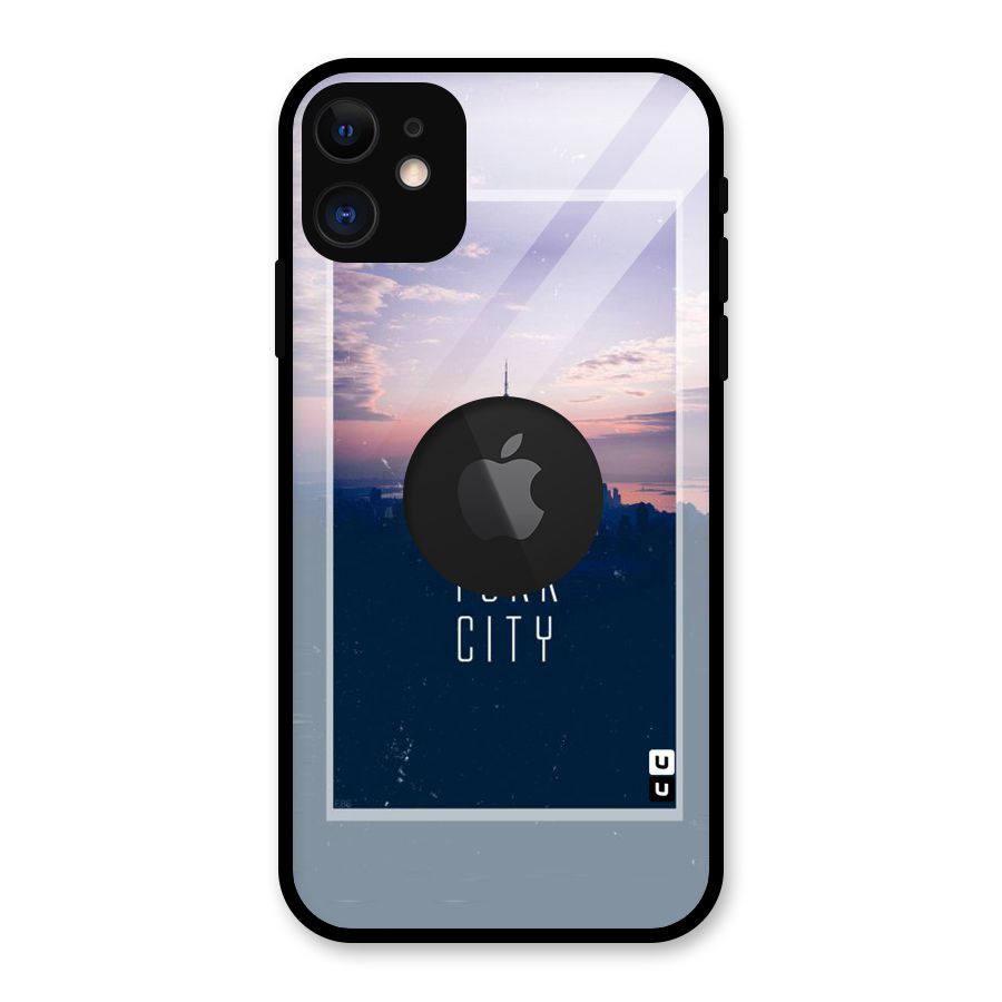 Sleepless City Glass Back Case for iPhone 11 Logo Cut