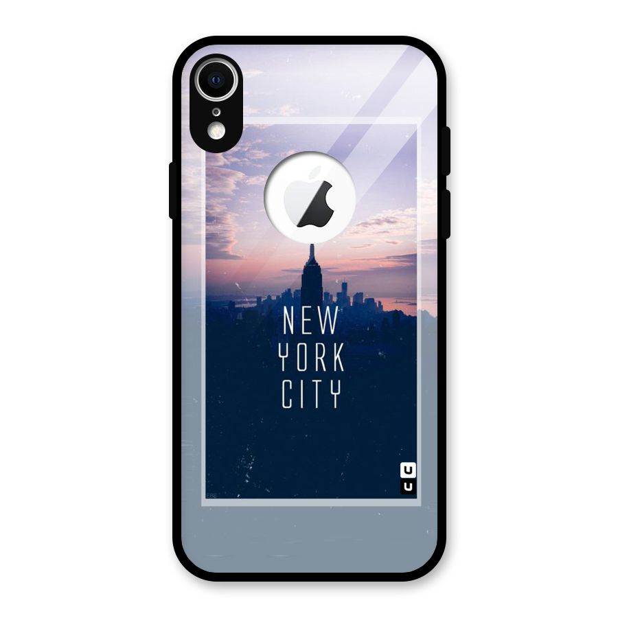 Sleepless City Glass Back Case for iPhone XR Logo Cut