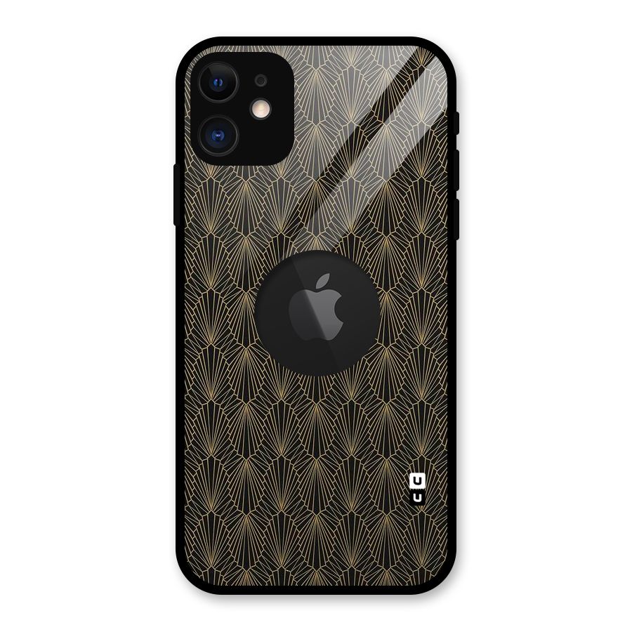 Small Hills Lines Glass Back Case for iPhone 11 Logo Cut