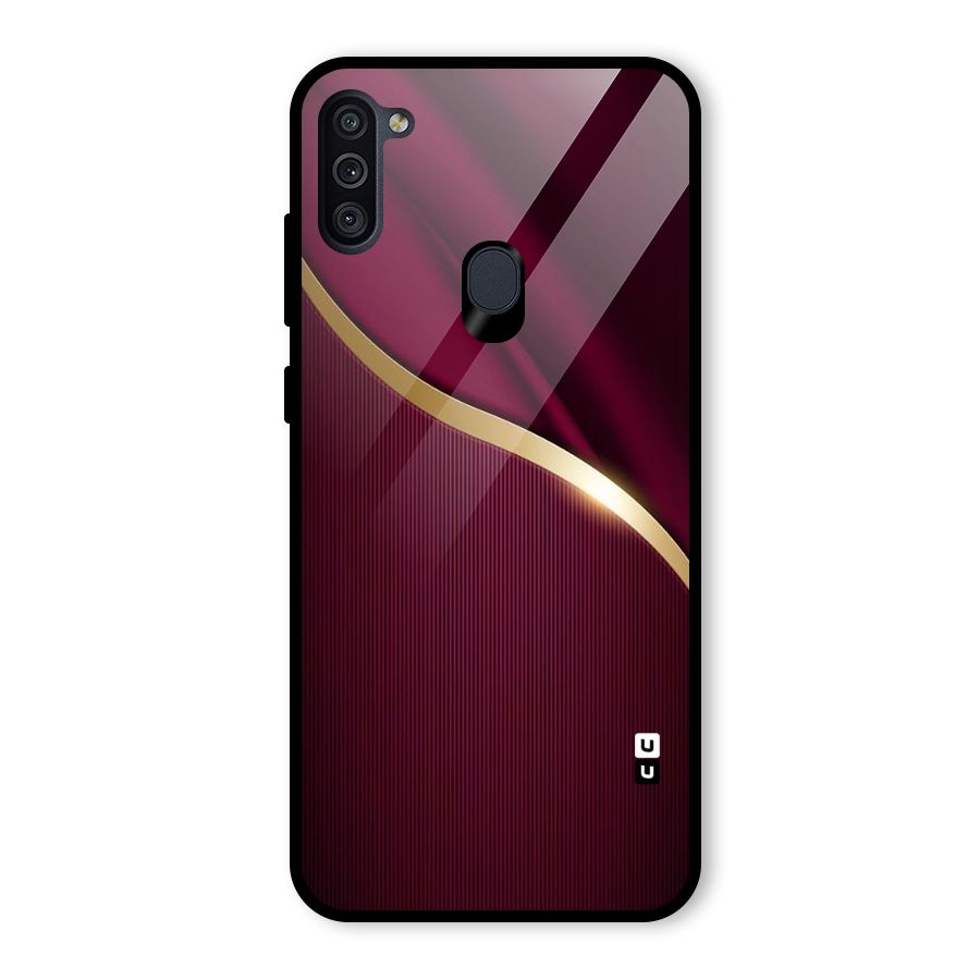 Smooth Maroon Glass Back Case for Galaxy M11