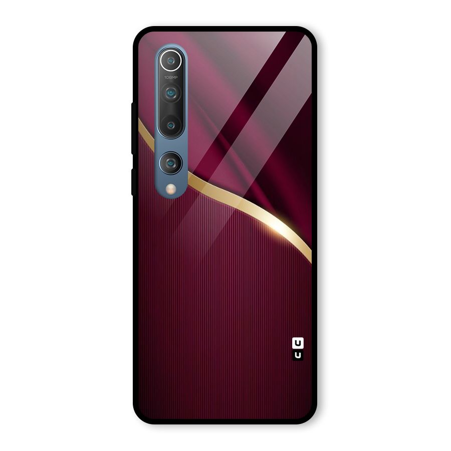 Smooth Maroon Glass Back Case for Mi 10