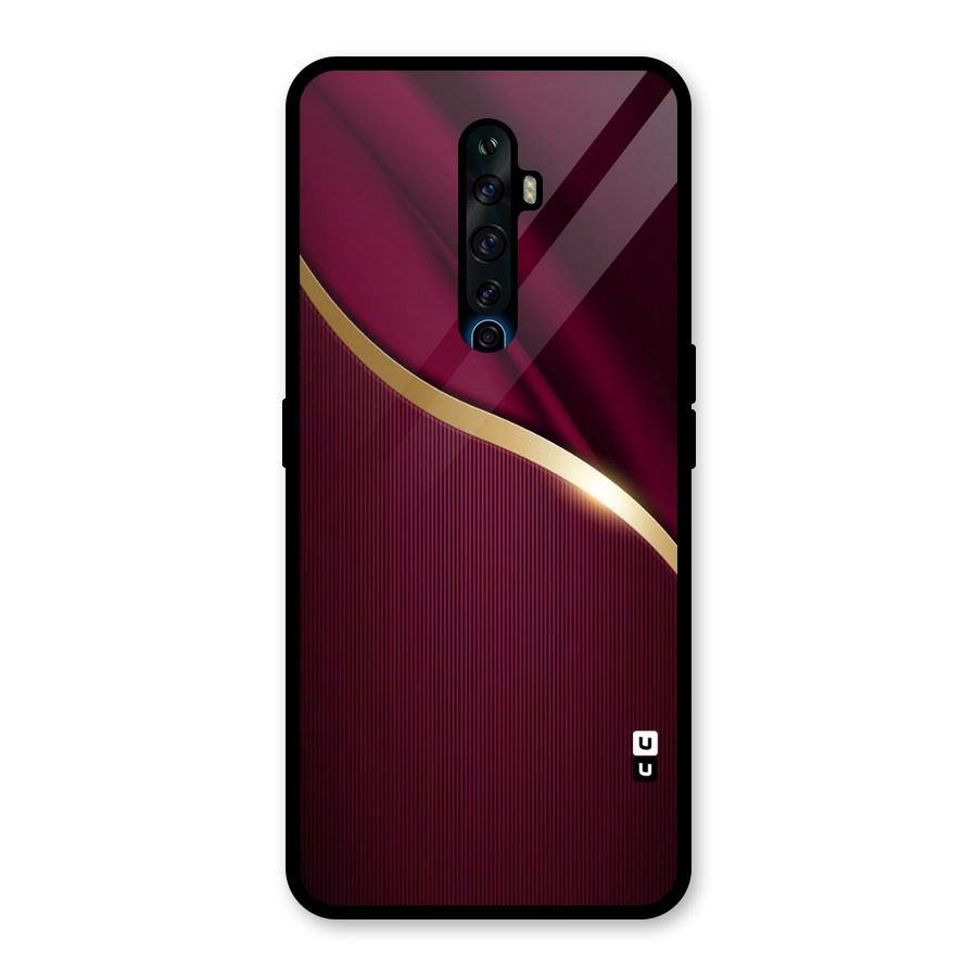 Smooth Maroon Glass Back Case for Oppo Reno2 F
