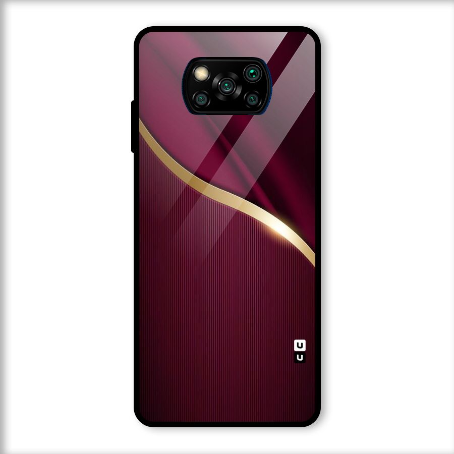 Smooth Maroon Glass Back Case for Poco X3