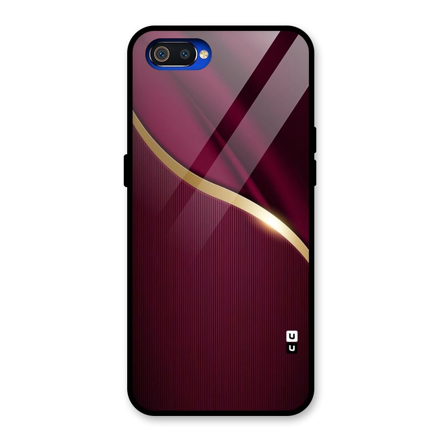 Smooth Maroon Glass Back Case for Realme C2