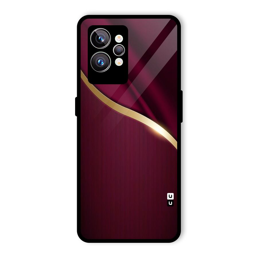 Smooth Maroon Glass Back Case for Realme GT2 Pro