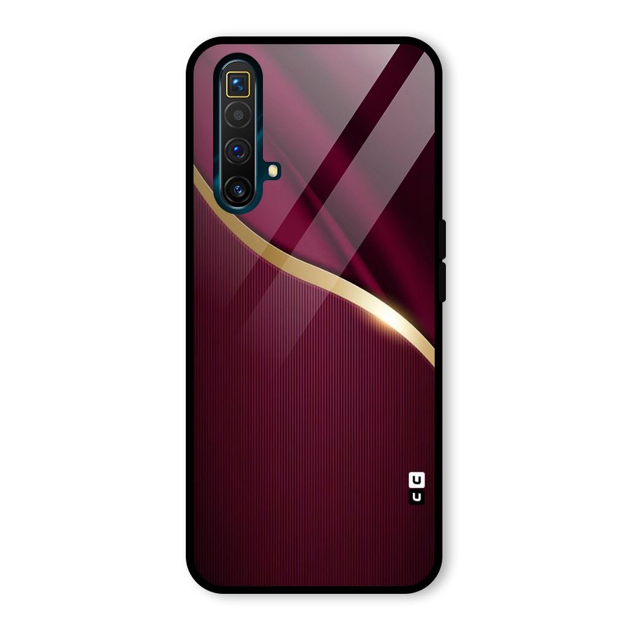 Smooth Maroon Glass Back Case for Realme X3