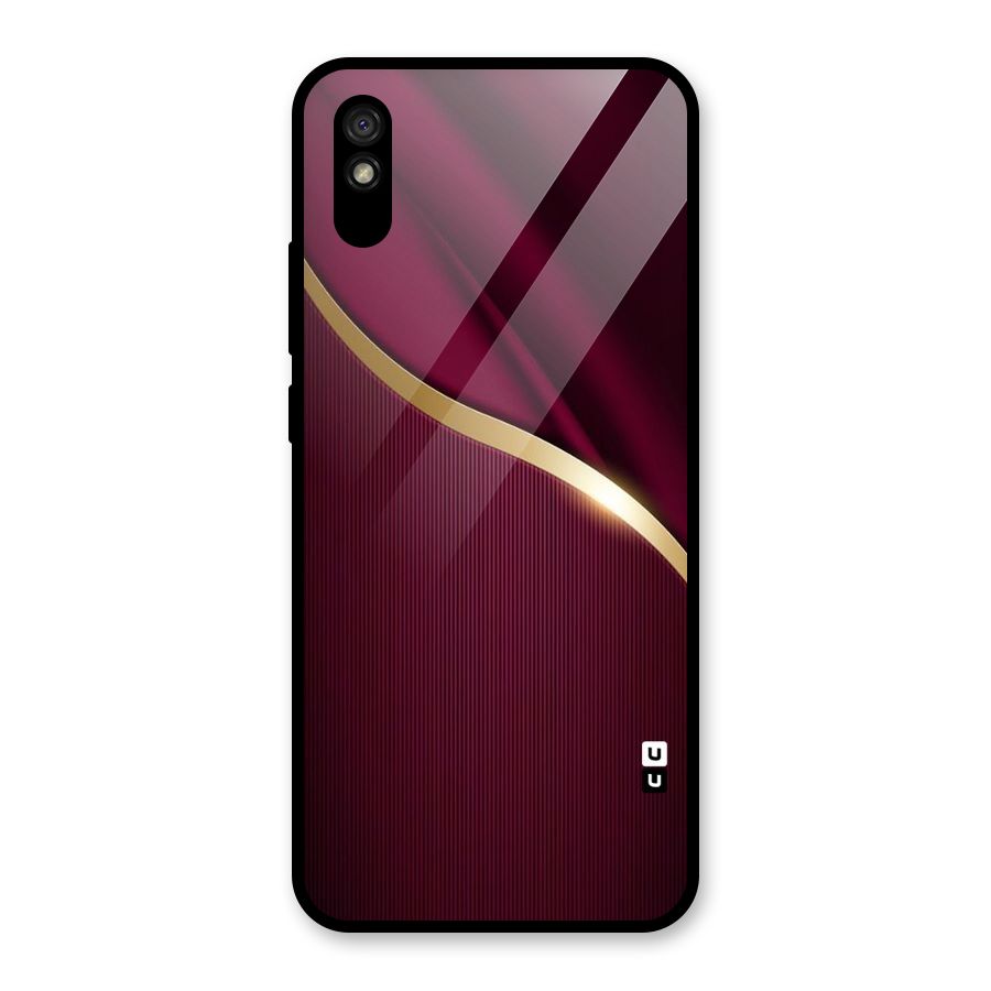 Smooth Maroon Glass Back Case for Redmi 9i
