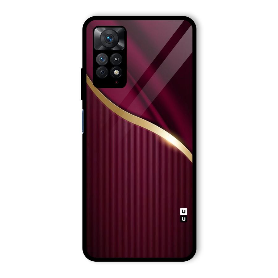 Smooth Maroon Glass Back Case for Redmi Note 11 Pro