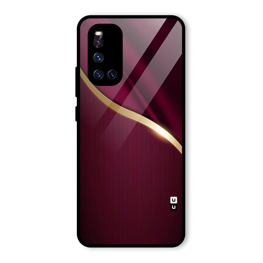 Smooth Maroon Glass Back Case for Vivo V19
