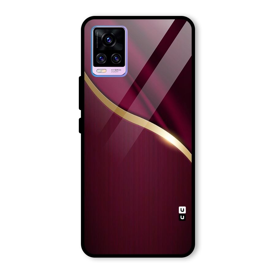 Smooth Maroon Glass Back Case for Vivo V20 Pro