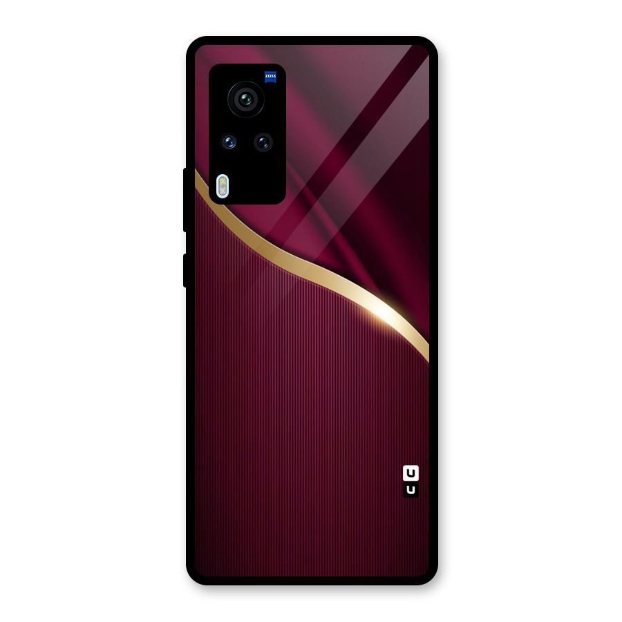 Smooth Maroon Glass Back Case for Vivo X60 Pro