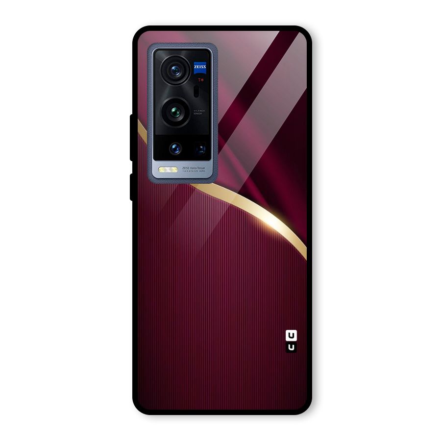 Smooth Maroon Glass Back Case for Vivo X60 Pro Plus
