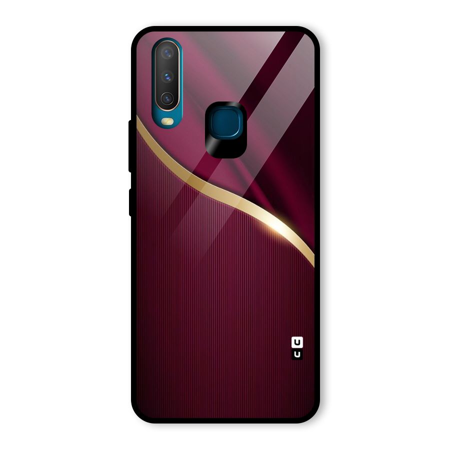 Smooth Maroon Glass Back Case for Vivo Y12