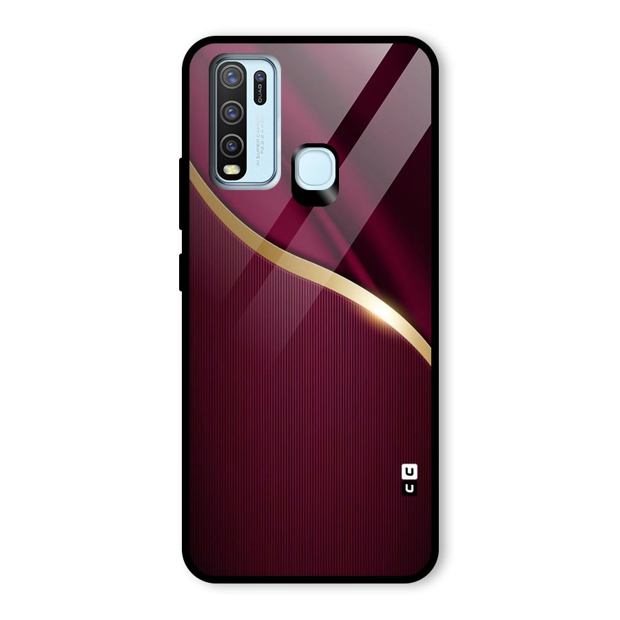 Smooth Maroon Glass Back Case for Vivo Y50