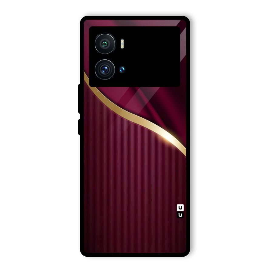 Smooth Maroon Glass Back Case for Vivo iQOO 9 Pro