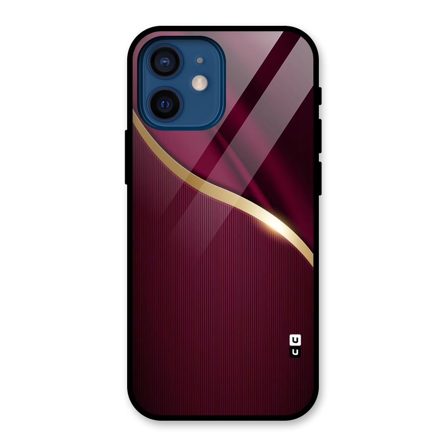 Smooth Maroon Glass Back Case for iPhone 12 Mini